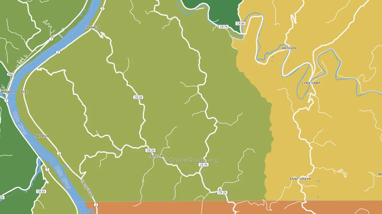 26055, WV Map of Vehicle Theft Rates
