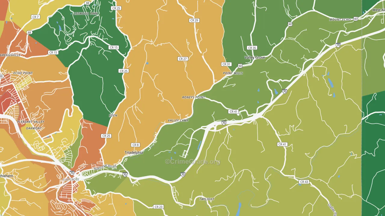 26059, WV Map of Vehicle Theft Rates