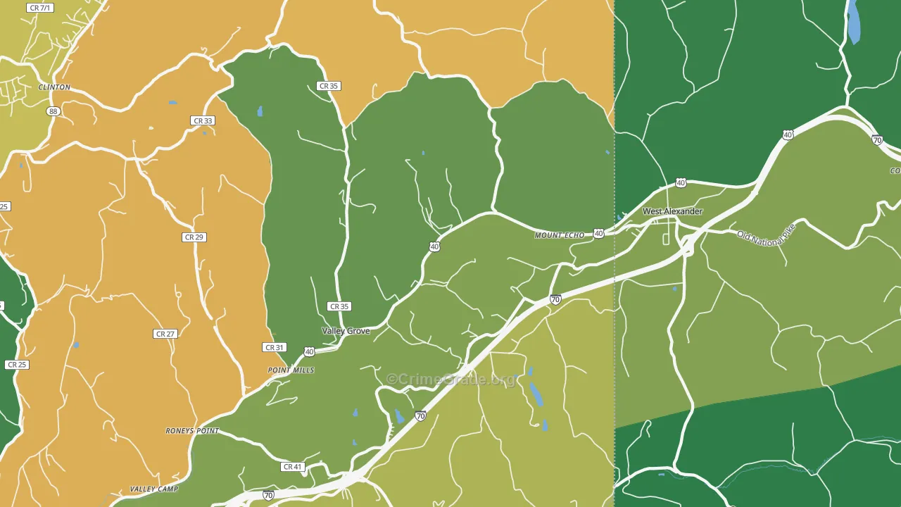 26060, WV Map of Vehicle Theft Rates