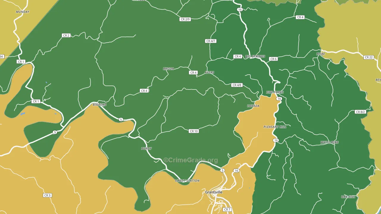 26136, WV Map of Vehicle Theft Rates