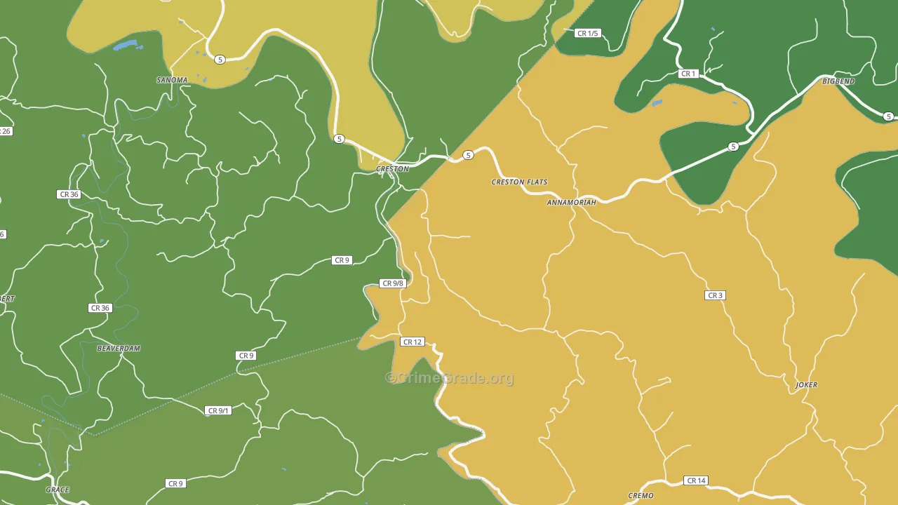 26141, WV Map of Vehicle Theft Rates