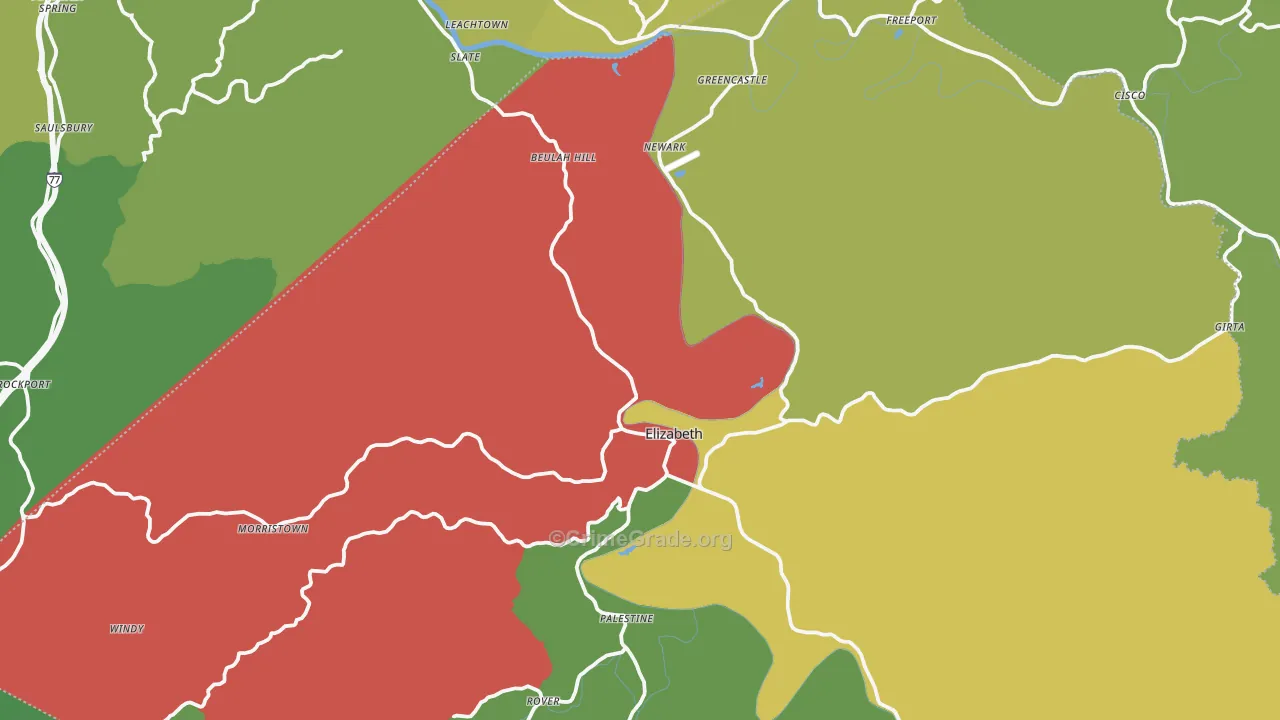 26143, WV Map of Vehicle Theft Rates