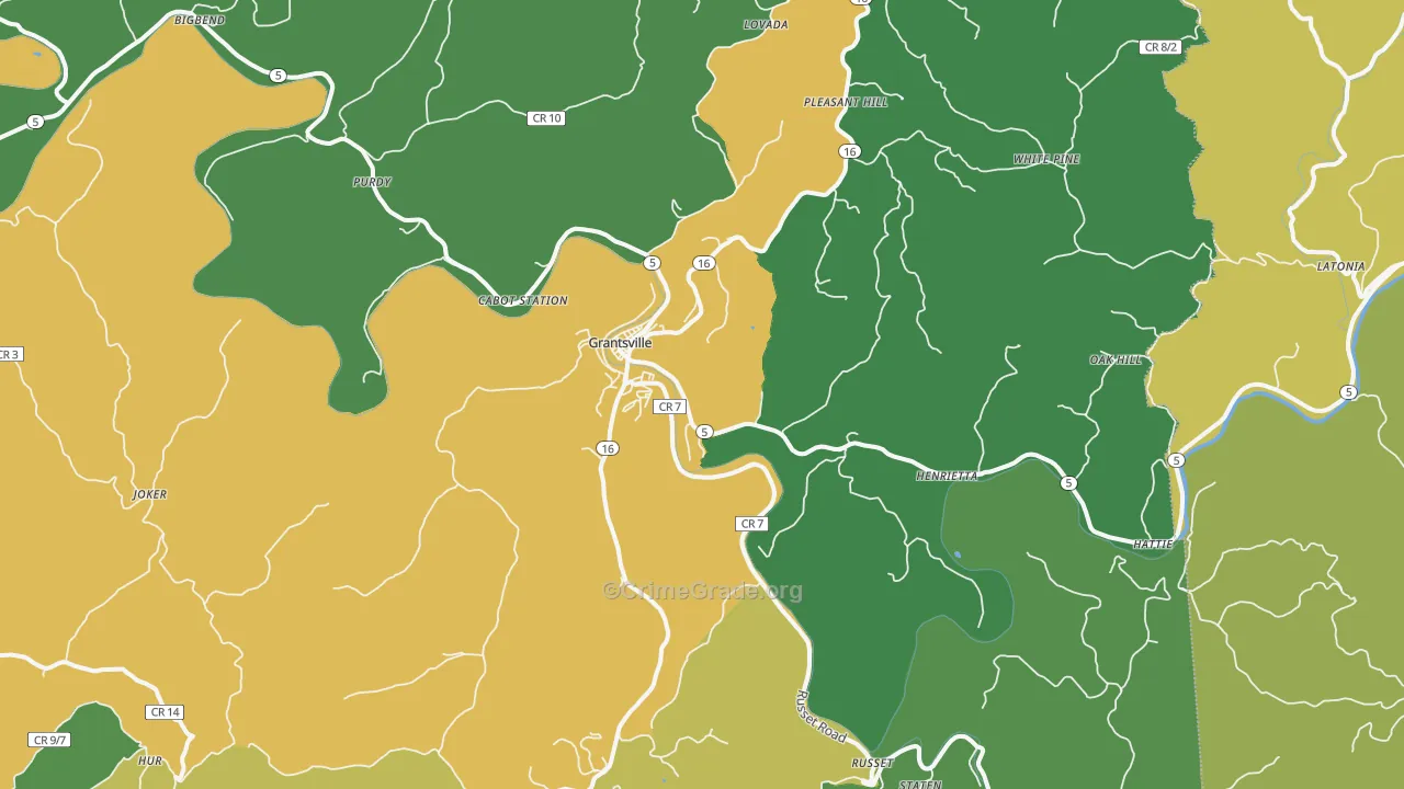 26147, WV Map of Vehicle Theft Rates