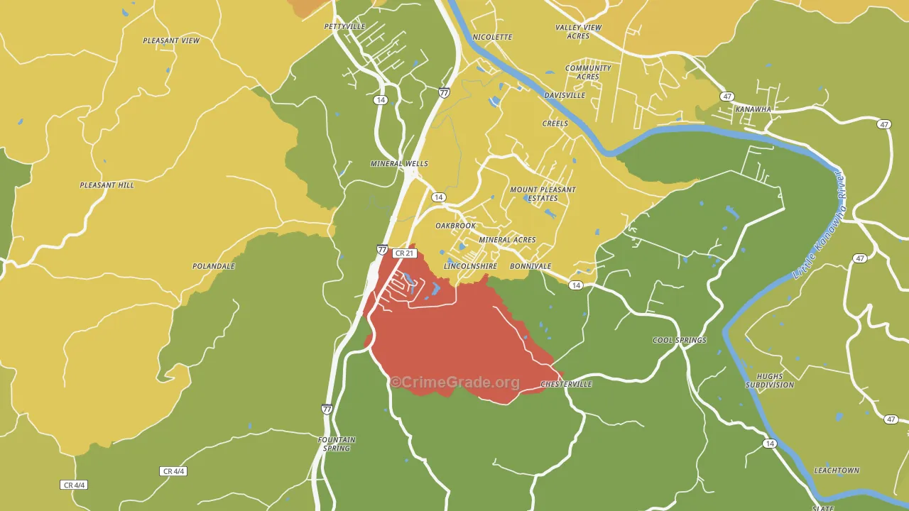 26150, WV Map of Vehicle Theft Rates