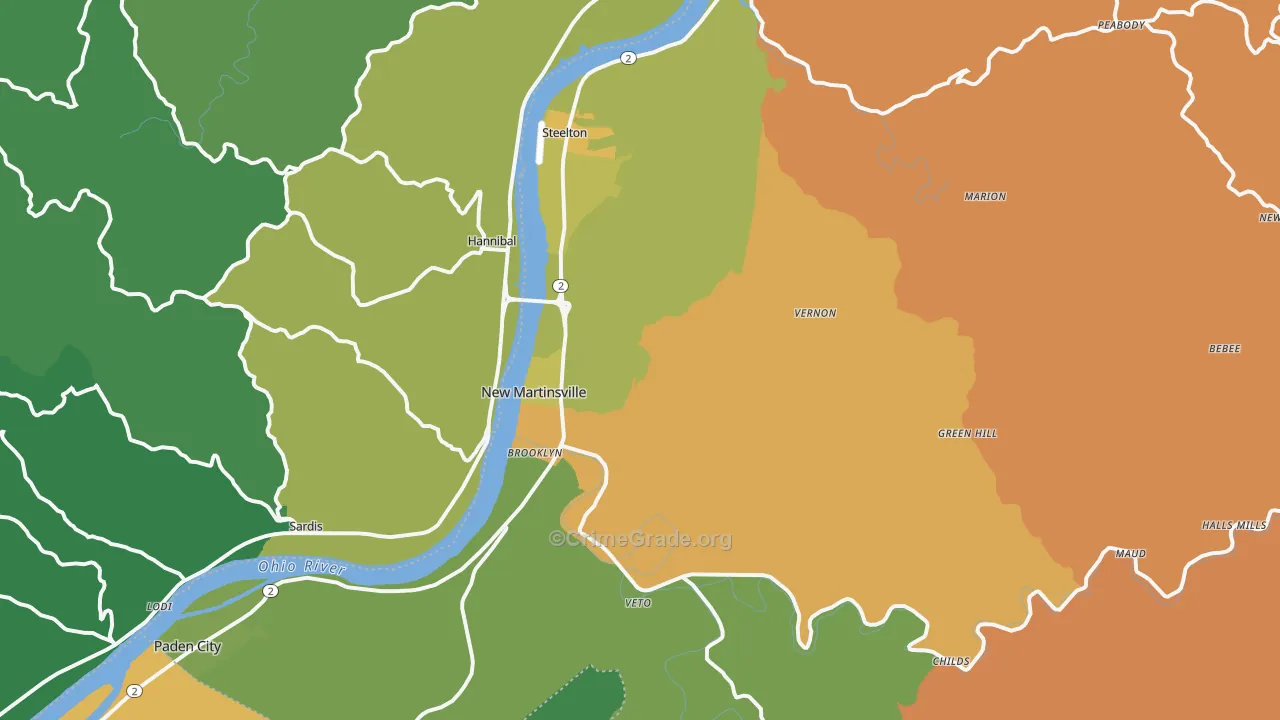 26155, WV Map of Vehicle Theft Rates