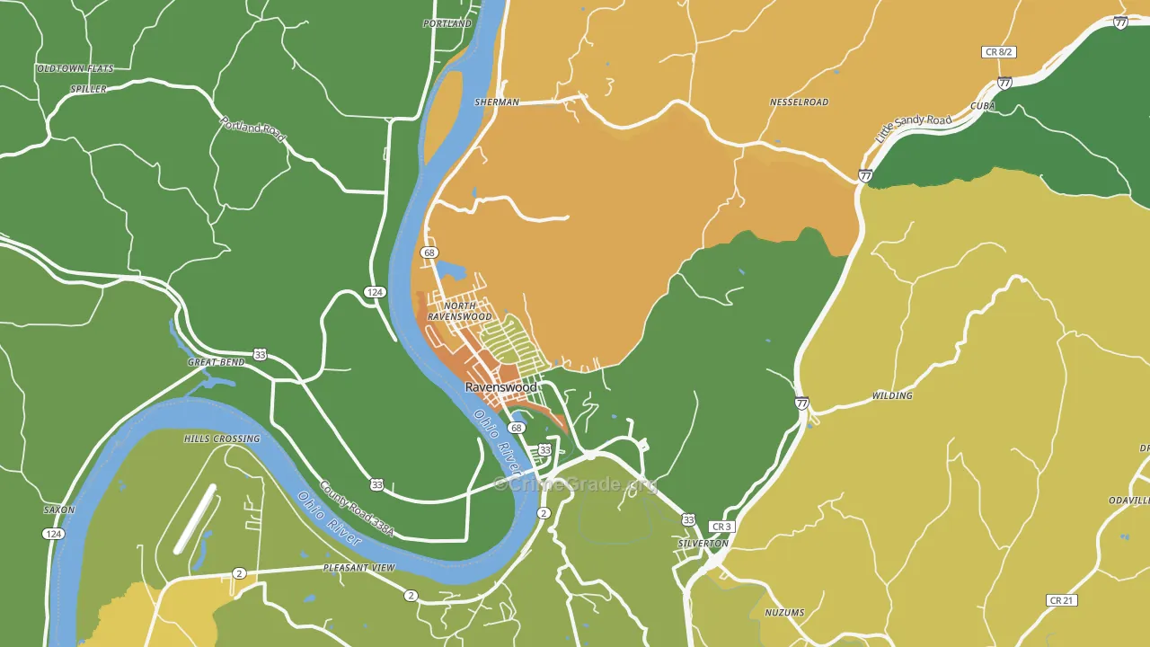26164, WV Map of Vehicle Theft Rates