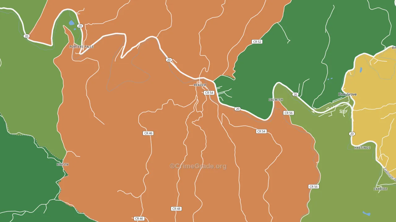 26167, WV Map of Vehicle Theft Rates