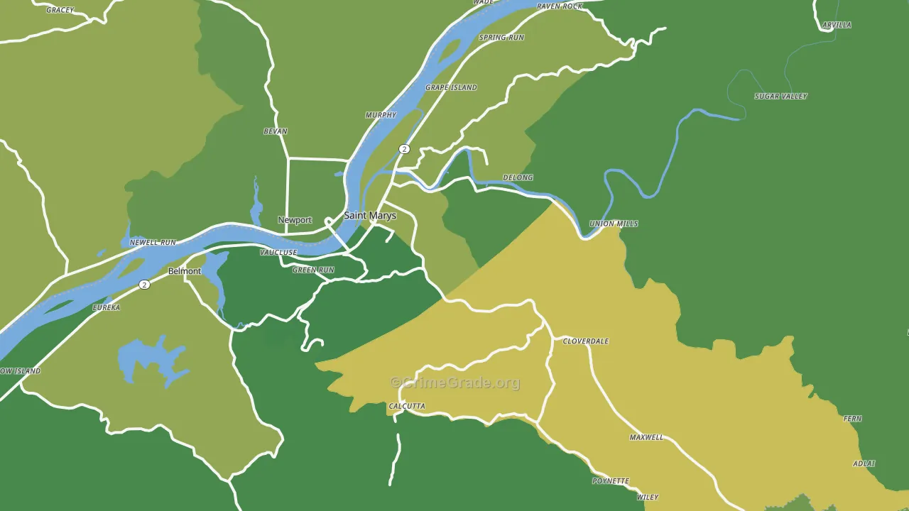 26170, WV Map of Vehicle Theft Rates