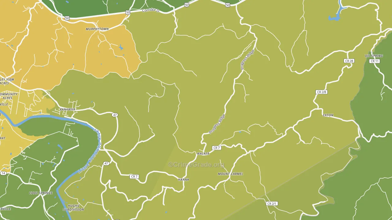 26180, WV Map of Vehicle Theft Rates