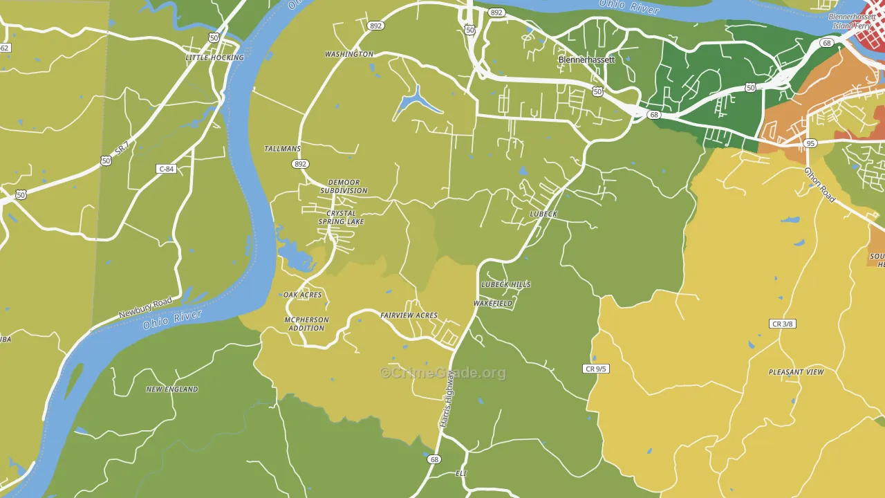 26181, WV Map of Vehicle Theft Rates