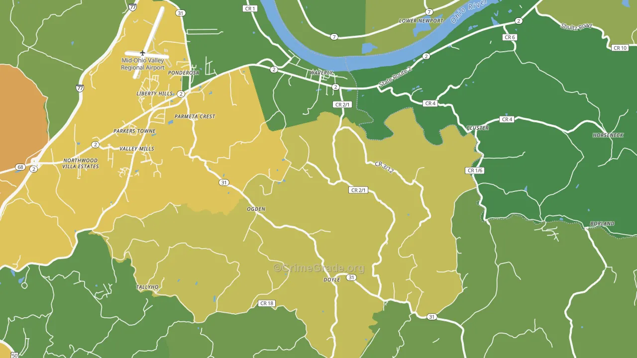 26184, WV Map of Vehicle Theft Rates