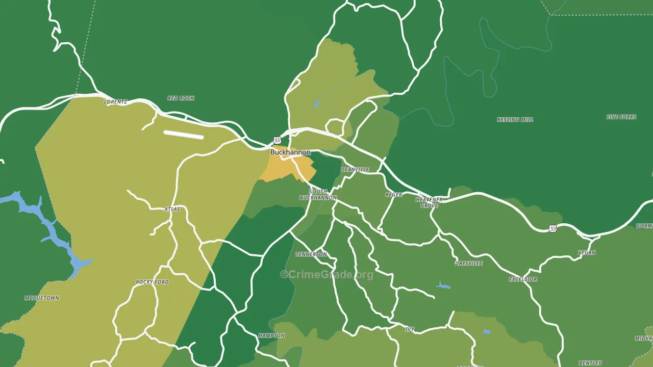 26201, WV Map of Vehicle Theft Rates