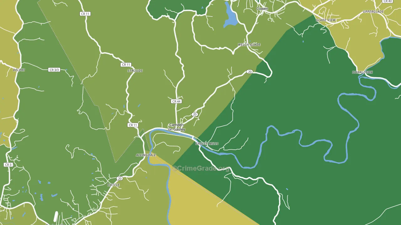 26208, WV Map of Vehicle Theft Rates