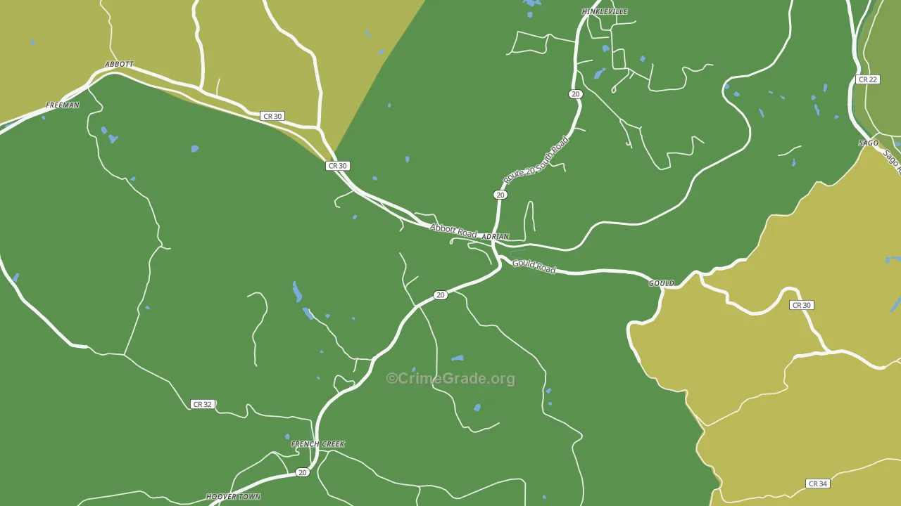 26210, WV Map of Vehicle Theft Rates