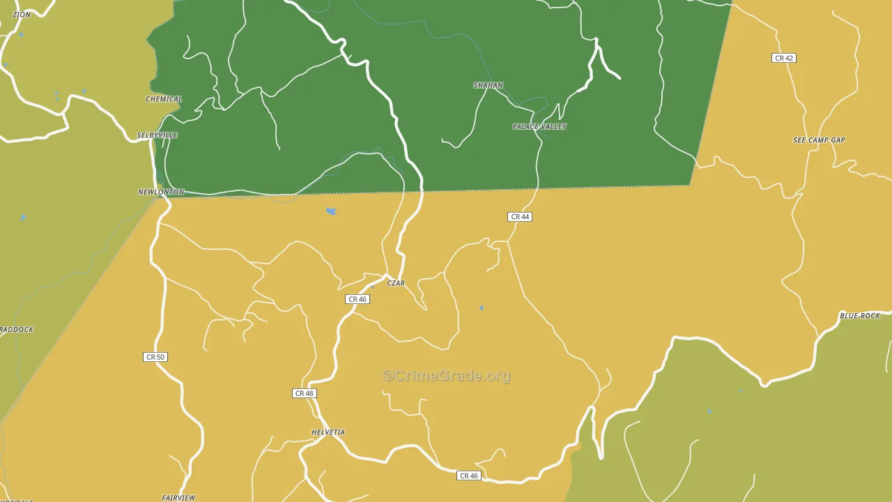 26224, WV Map of Vehicle Theft Rates