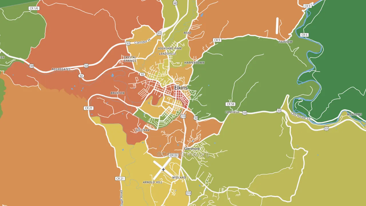 26241, WV Map of Vehicle Theft Rates