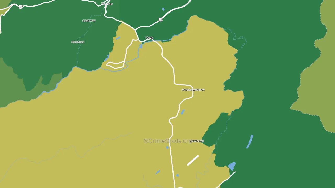 26260, WV Map of Vehicle Theft Rates