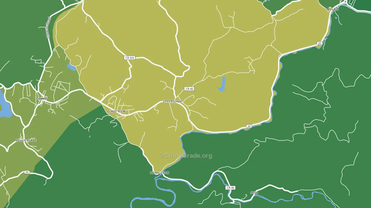 26266, WV Map of Vehicle Theft Rates