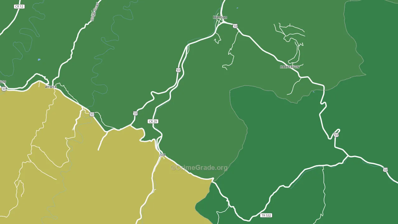 26270, WV Map of Vehicle Theft Rates