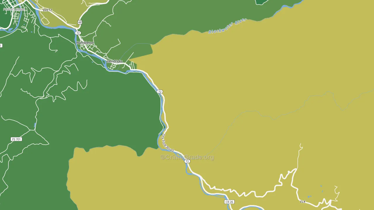 26271, WV Map of Vehicle Theft Rates