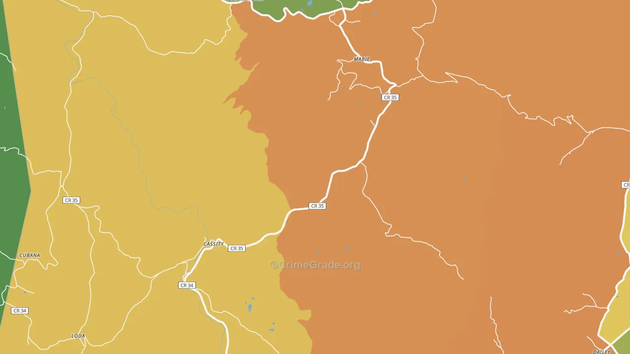 26278, WV Map of Vehicle Theft Rates