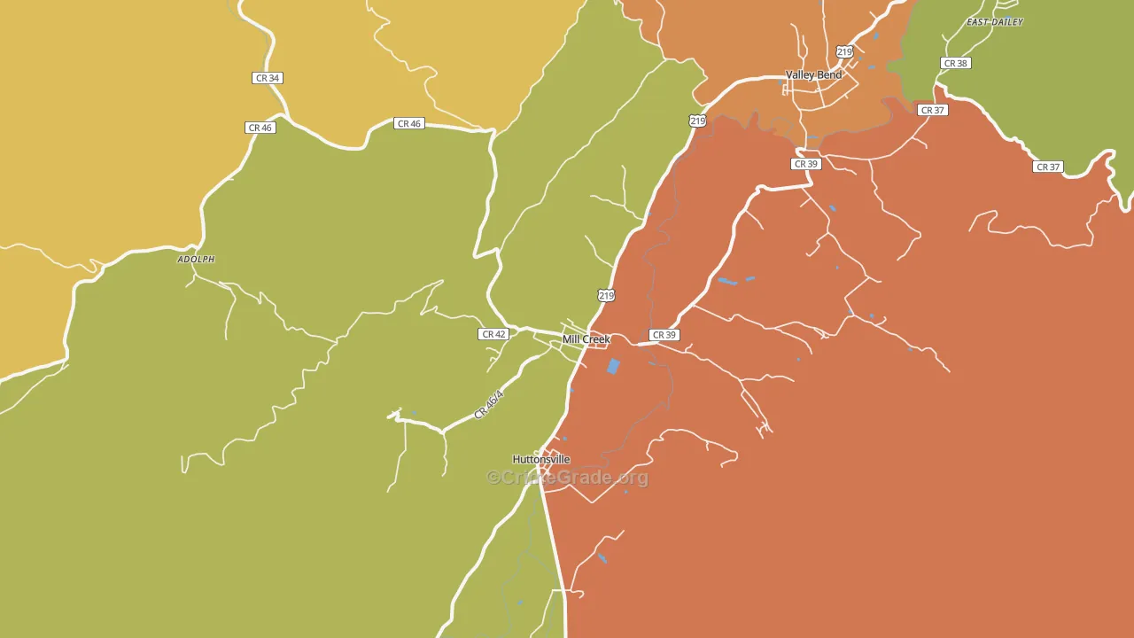 26280, WV Map of Vehicle Theft Rates