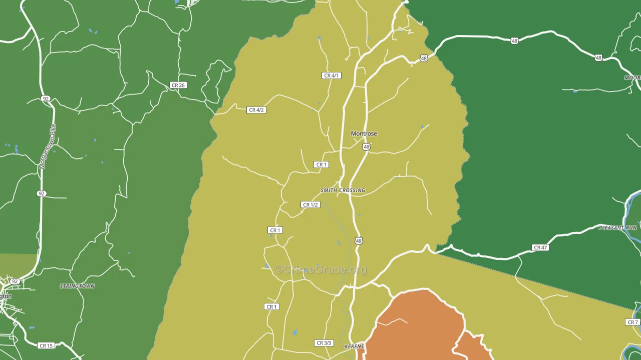 26283, WV Map of Vehicle Theft Rates