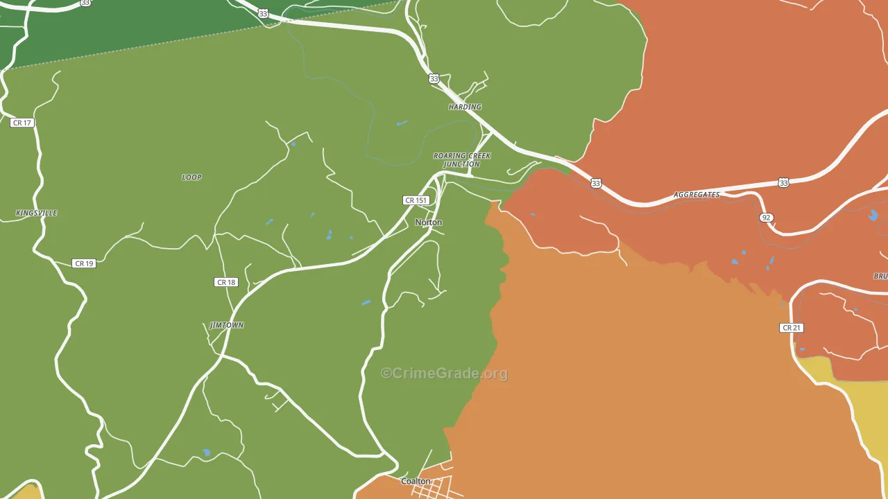 26285, WV Map of Vehicle Theft Rates