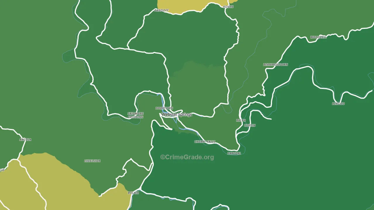 26288, WV Map of Vehicle Theft Rates