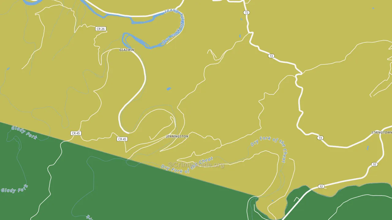 26289, WV Map of Vehicle Theft Rates
