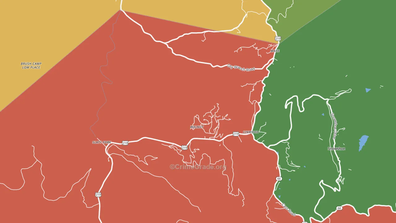 26291, WV Map of Vehicle Theft Rates