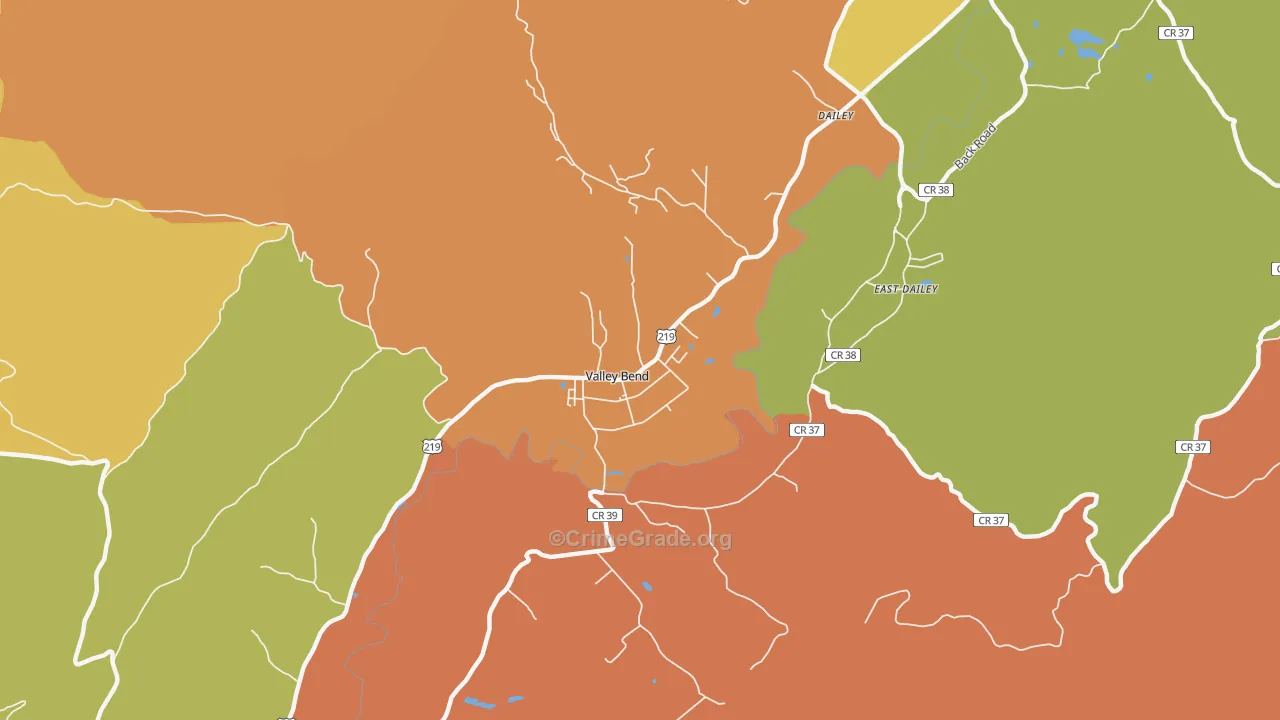 26293, WV Map of Vehicle Theft Rates