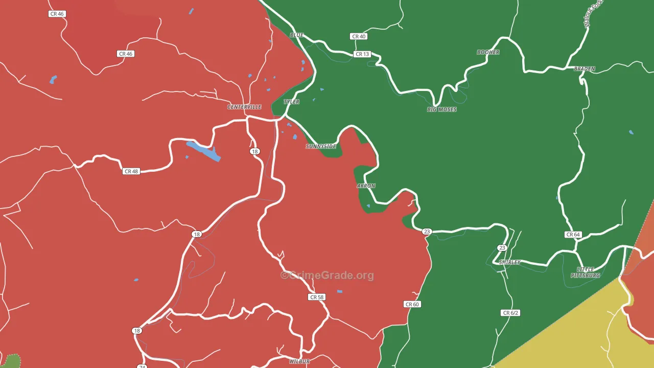 26320, WV Map of Vehicle Theft Rates