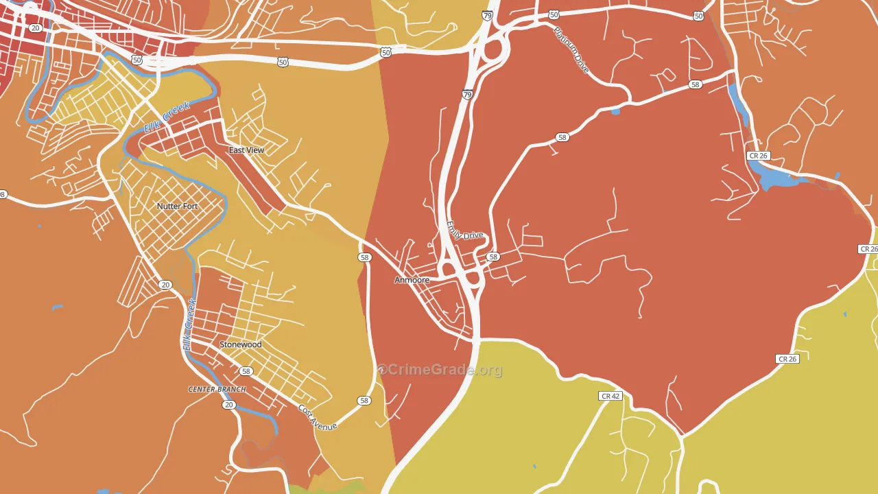 26323, WV Map of Vehicle Theft Rates