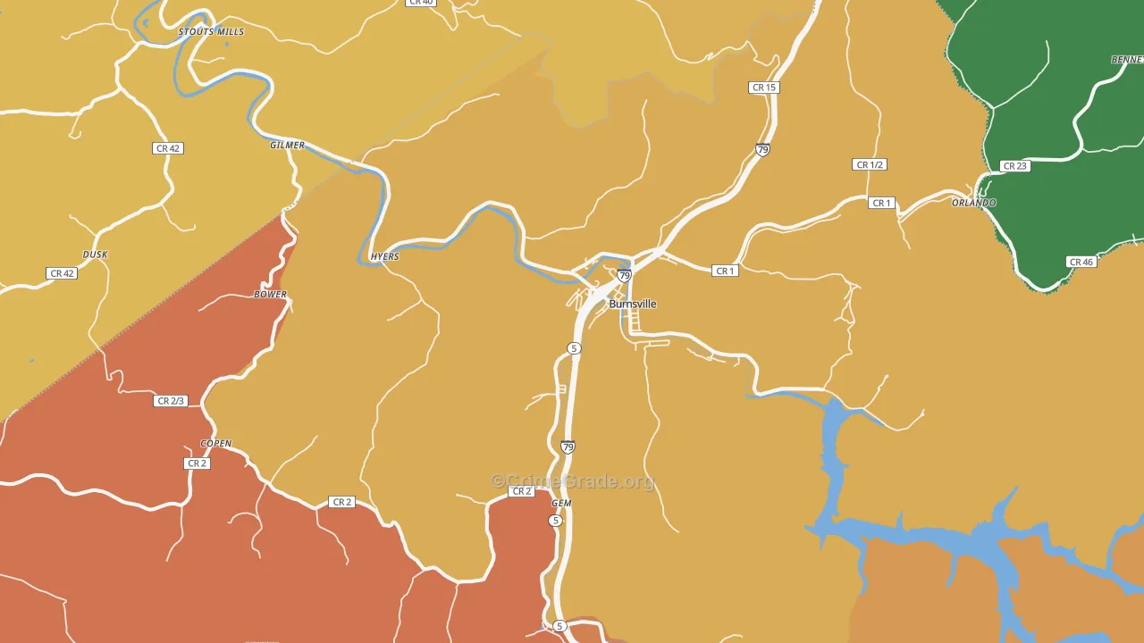 26335, WV Map of Vehicle Theft Rates