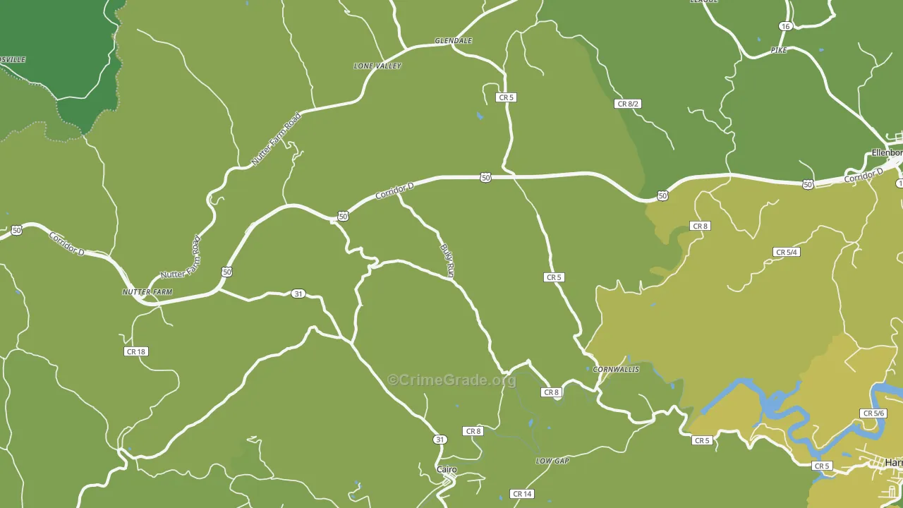 26337, WV Map of Vehicle Theft Rates