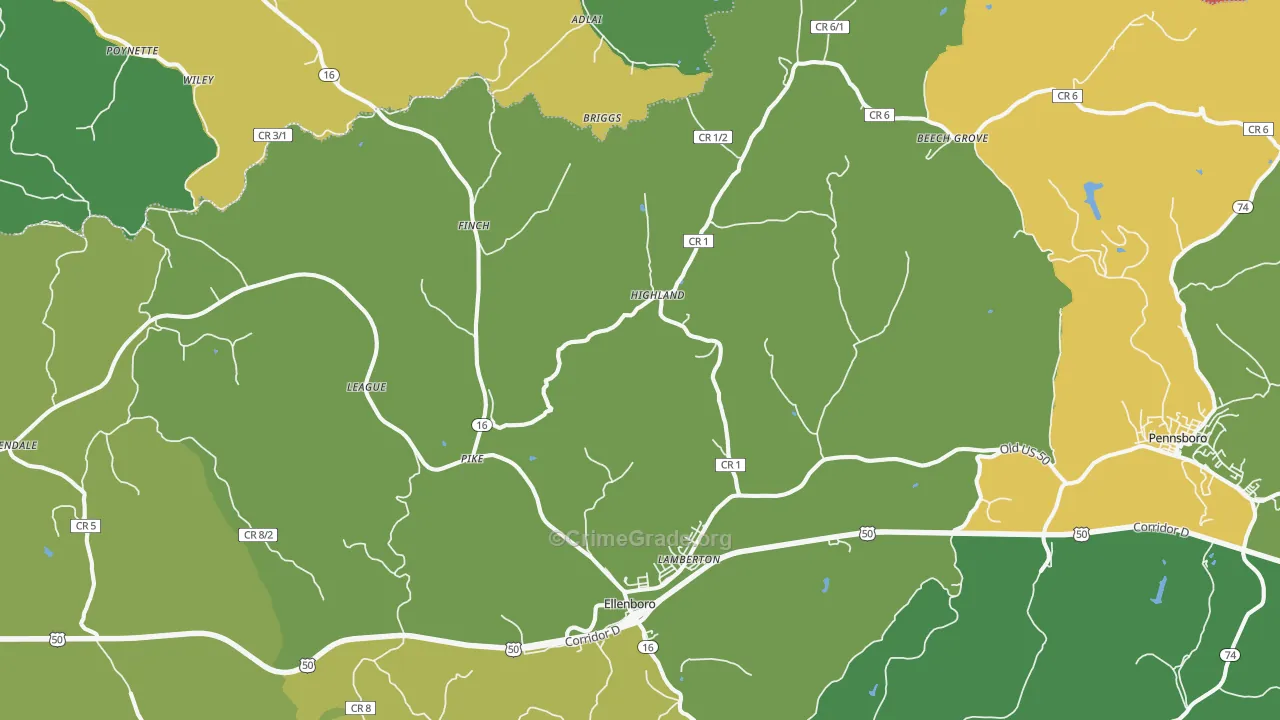 26346, WV Map of Vehicle Theft Rates