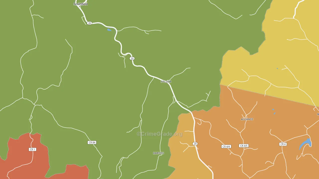 26348, WV Map of Vehicle Theft Rates