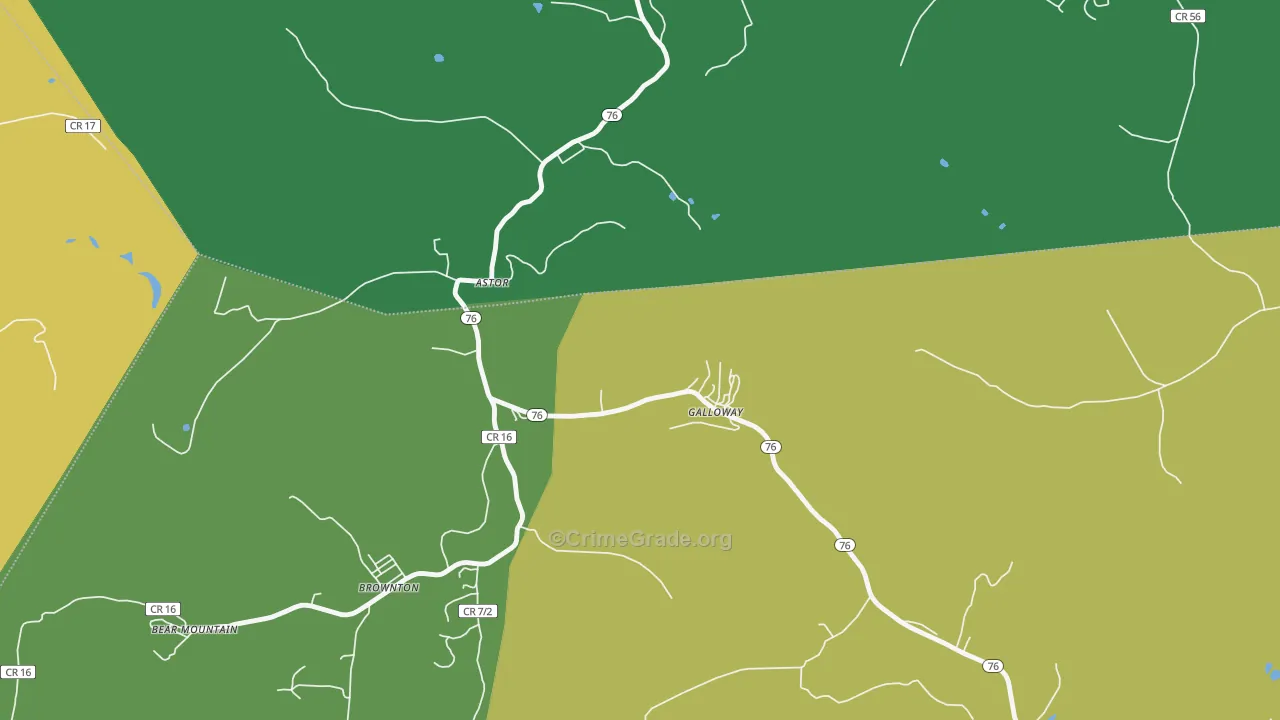 26349, WV Map of Vehicle Theft Rates