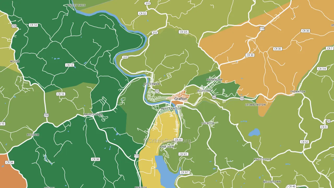 26354, WV Map of Vehicle Theft Rates
