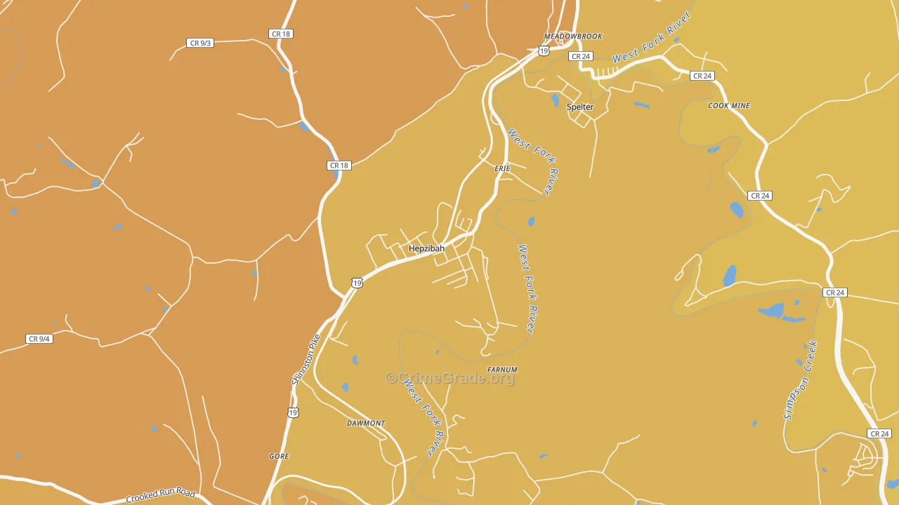 26369, WV Map of Vehicle Theft Rates