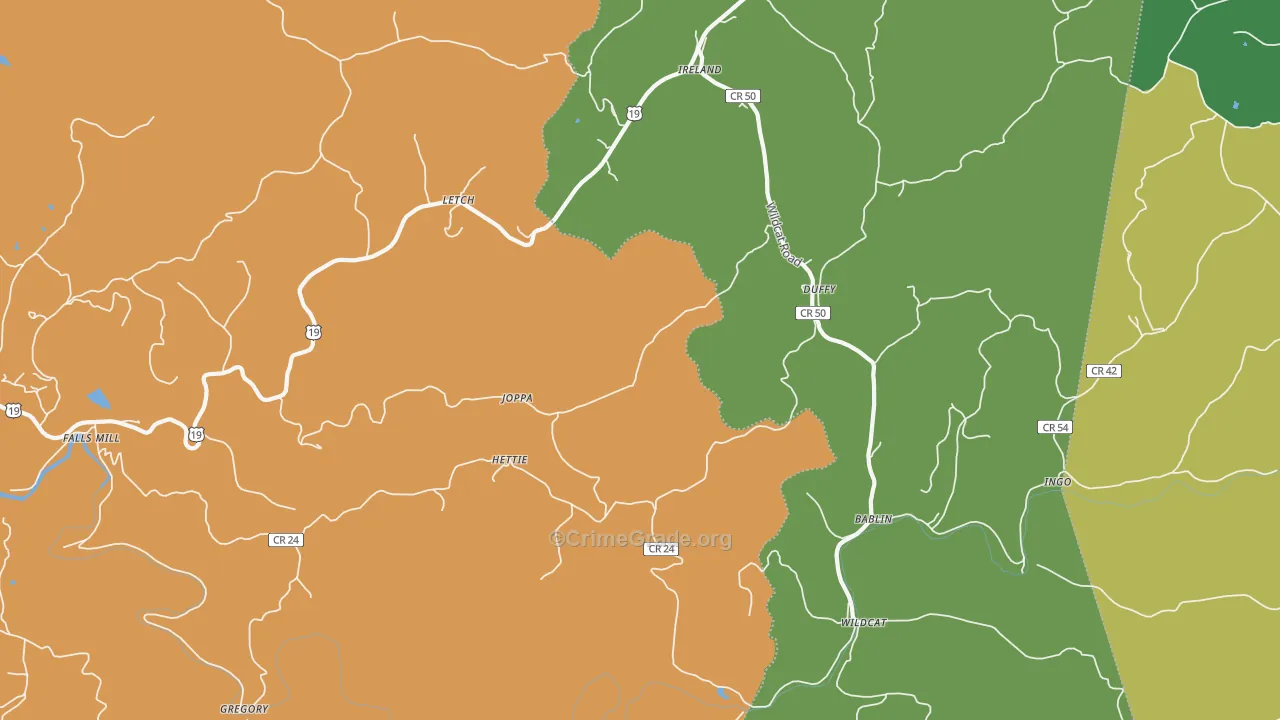 26376, WV Map of Vehicle Theft Rates