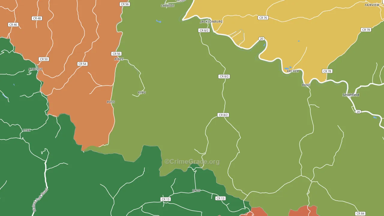 26377, WV Map of Vehicle Theft Rates