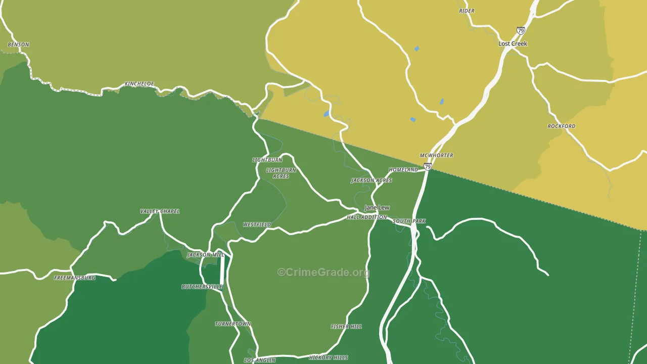 26378, WV Map of Vehicle Theft Rates