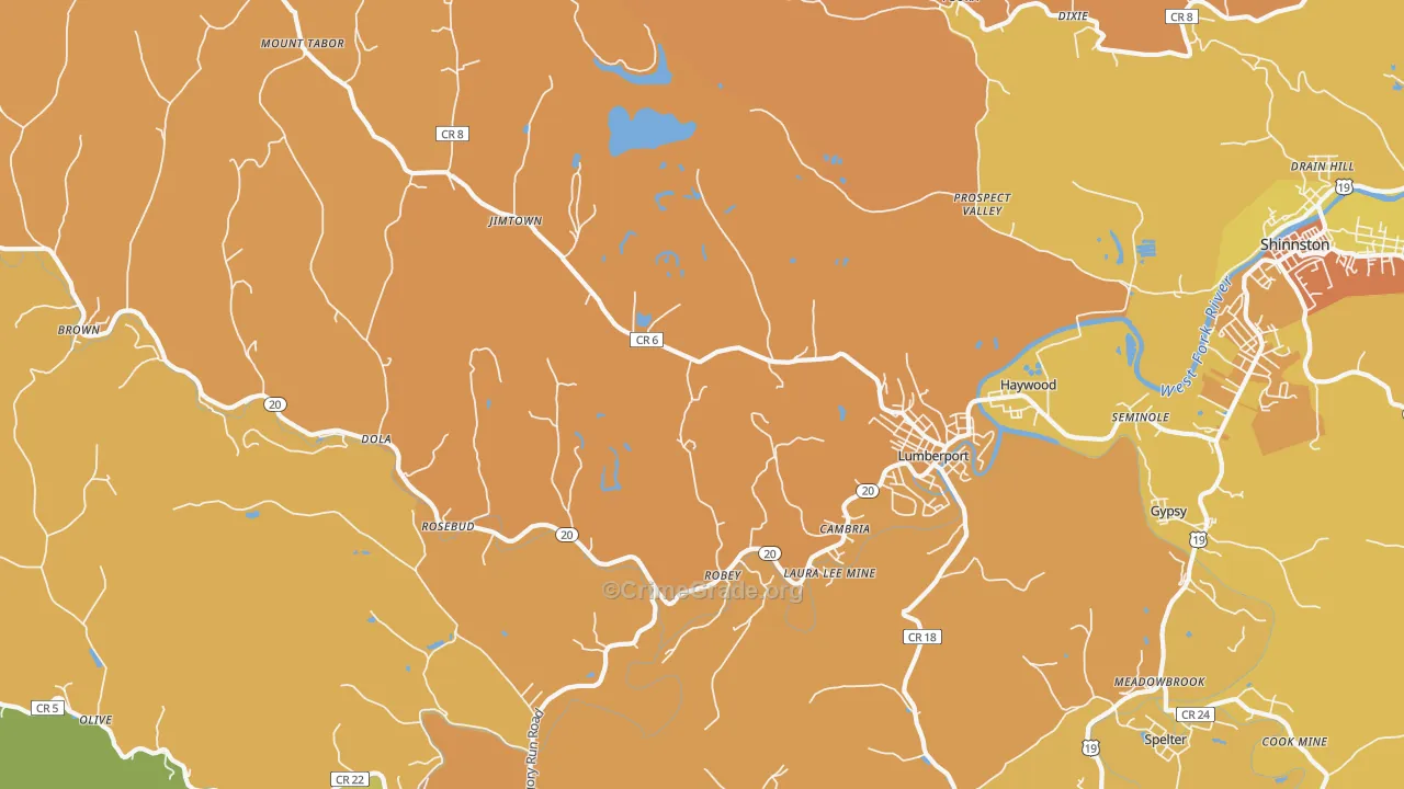 26386, WV Map of Vehicle Theft Rates