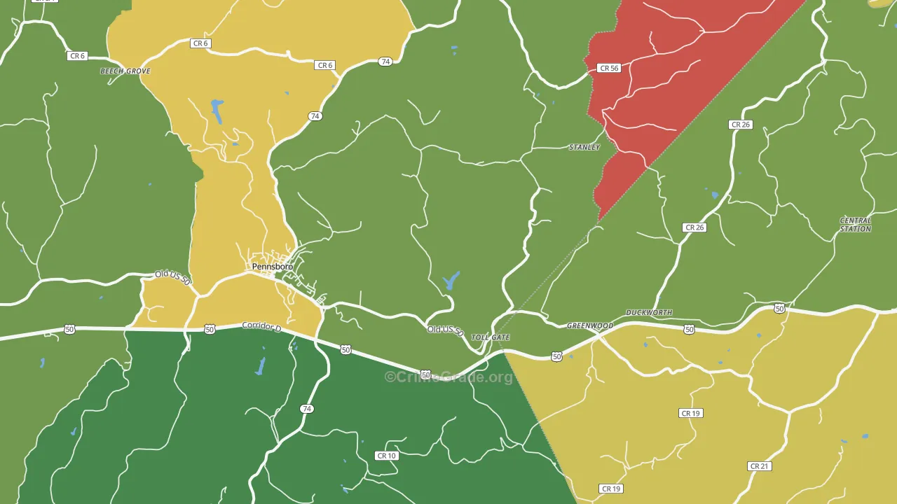 26415, WV Map of Vehicle Theft Rates