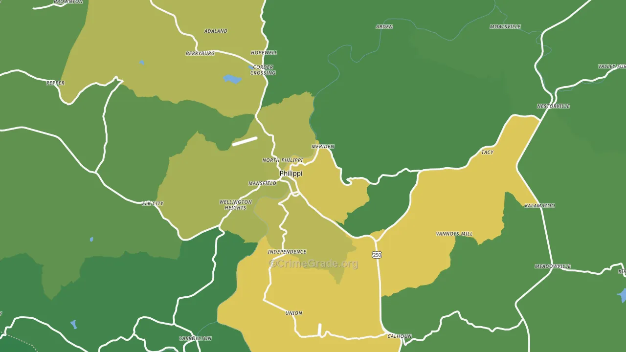 26416, WV Map of Vehicle Theft Rates