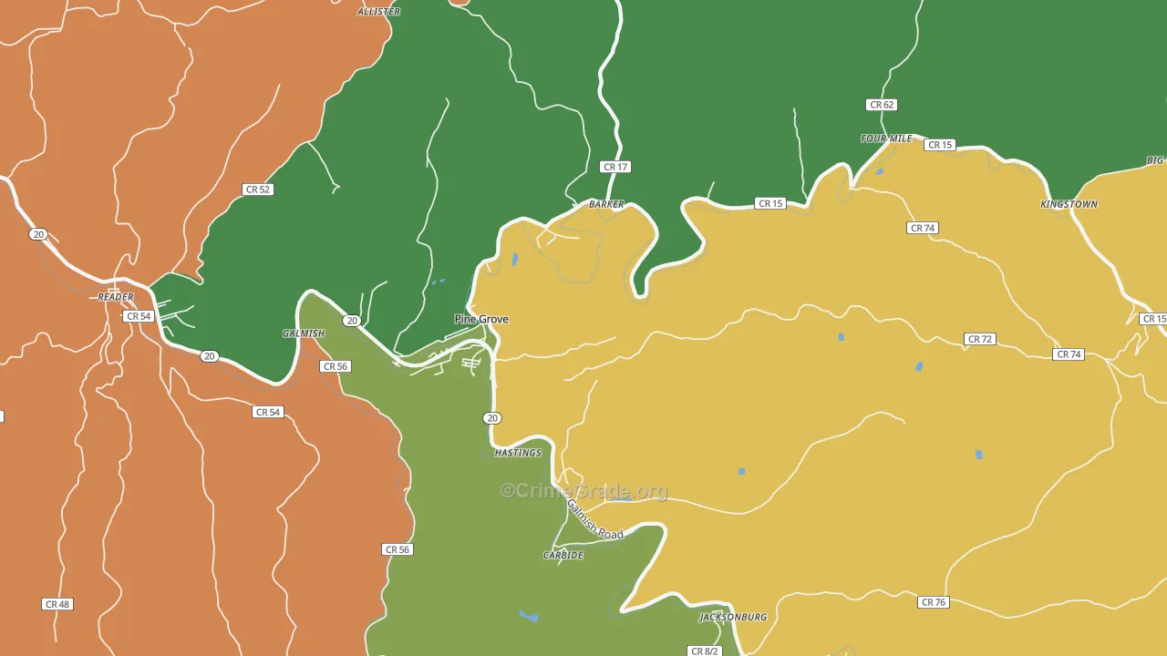26419, WV Map of Vehicle Theft Rates