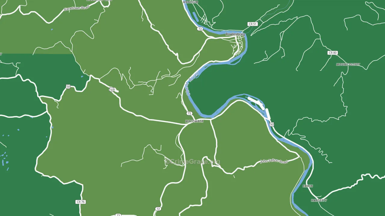 26425, WV Map of Vehicle Theft Rates