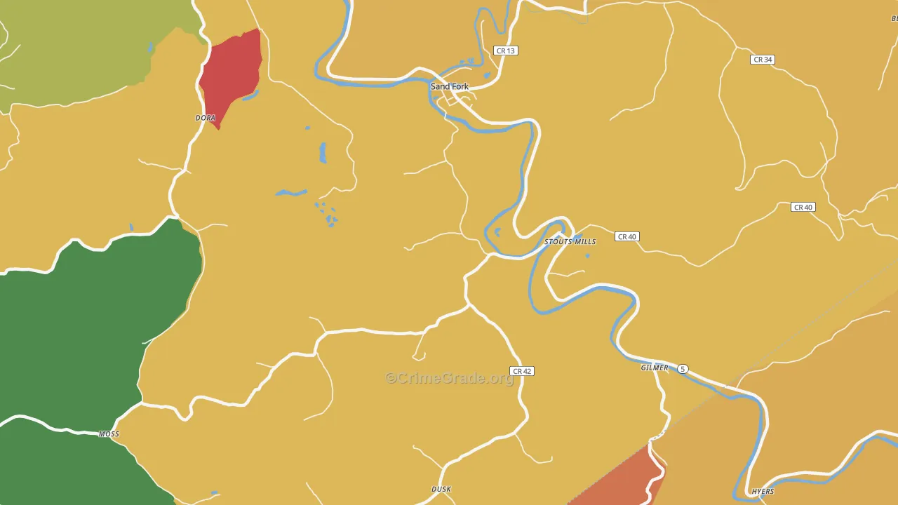 26430, WV Map of Vehicle Theft Rates